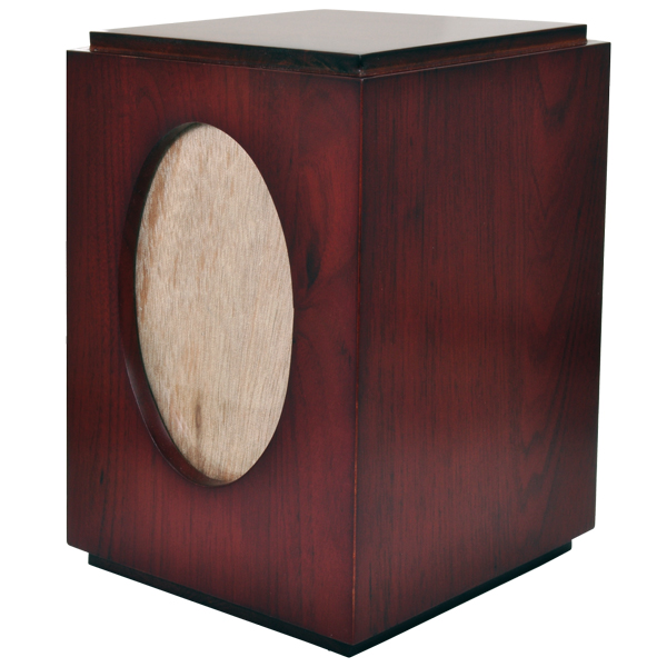 Picture of Memorial Gallery M-005F Cherry Finish Wood Urn with Oval Photo Frame