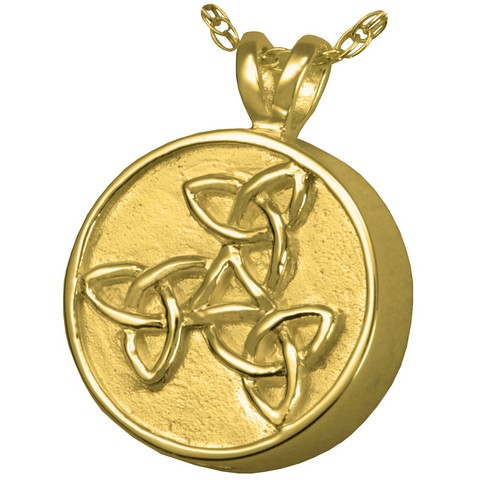 MG-3139gp Cremation Jewelry Trinity Celtic 14K Gold Plating Pendant