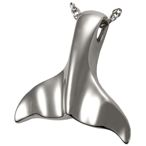 MG-3148s Cremation Jewelry Whale Tail Sterling Silver Pendant
