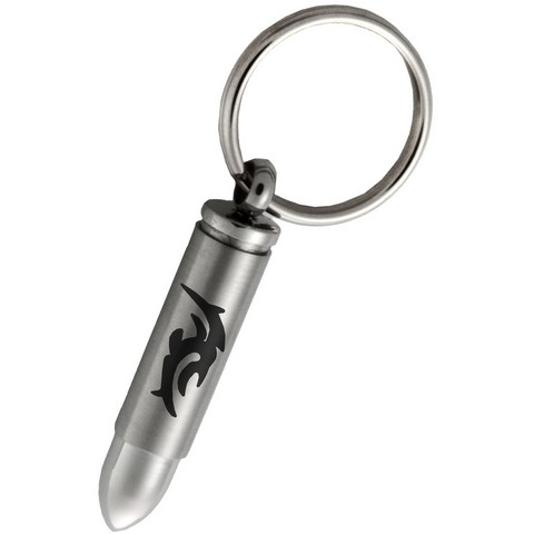 Picture of Memorial Gallery MG3270- Tribal Bullet Cremation Keychain Stainless Steel Bullet with Tribal Design