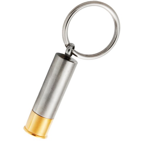 Picture of Memorial Gallery MG-3268 Shotgun Shell Cremation Keychain Stainless Steel Shotgun Shell