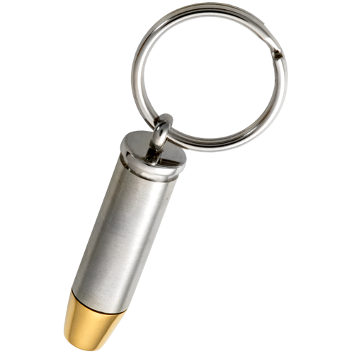 Picture of Memorial Gallery MG3267 Two-Tone Bullet Cremation Keychain Two-Tone Bullet