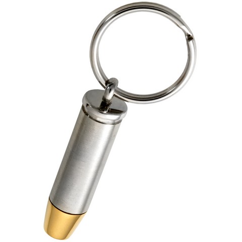 Picture of Memorial Gallery MG3269 Two-Tone Warhead Bullet Cremation Keychain Two-Tone Warhead Bullet