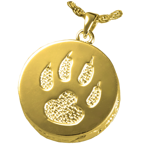3832gp Pet Cremation Jewelry Cat Paw Cremation 14K Gold Plating Pendant