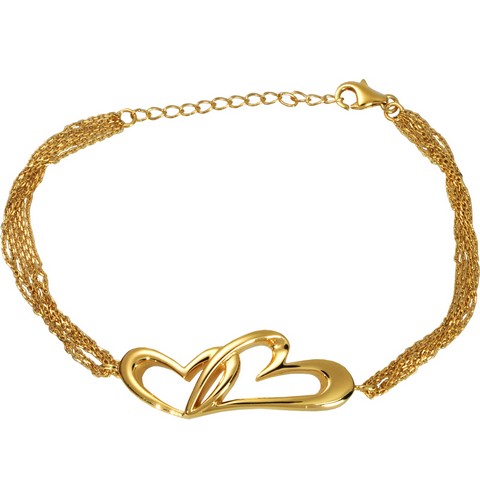 Picture of Memorial Gallery 957GP Cremation Jewelry Linked in Love Gold-Plated Bracelet