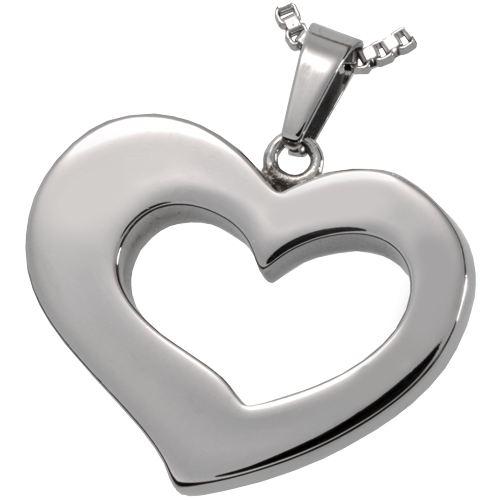 Picture of Memorial Gallery MG-6802 Cremation Jewelry Premium Stainless Steel Affectionate Heart Pendant