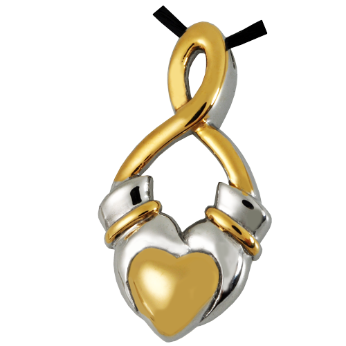 Picture of Memorial Gallery SSP038B Cremation Jewelry Premium Stainless Steel Claddagh Infinity Pendant