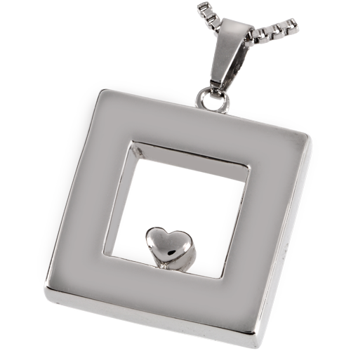 Picture of Memorial Gallery MG-6806 Cremation Jewelry Premium Stainless Steel Heart of Center Pendant