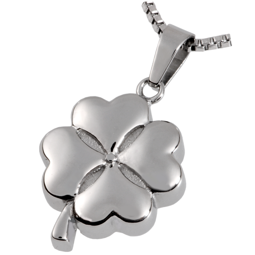 Picture of Memorial Gallery MG-6800 Cremation Jewelry Stainless Steel Hearts of Clover Pendant