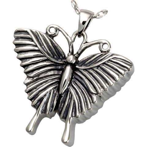 MG-3310s Cremation Jewelry Antique Butterfly Sterling Silver Pendant