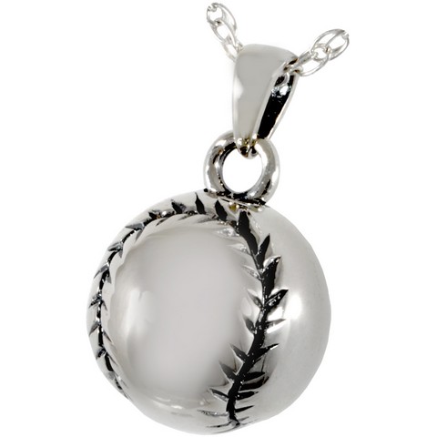 3040s Cremation Jewelry Baseball Sterling Silver Pendant