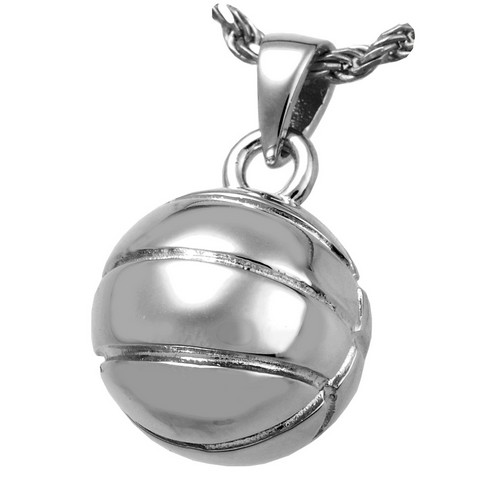 Cremation Jewelry Basketball Sterling Silver Pendant