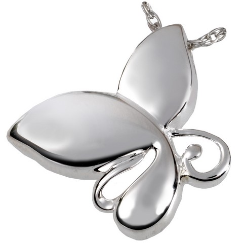 MG-3821s Cremation Jewelry Butterfly Teardrop Sterling Silver Pendant