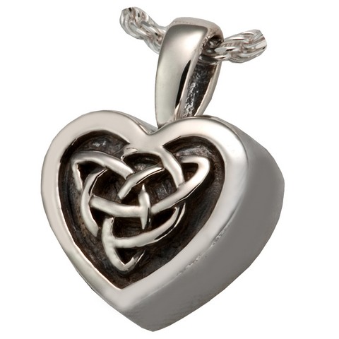 MG-3212s Cremation Jewelry Celtic Heart Sterling Silver Pendant