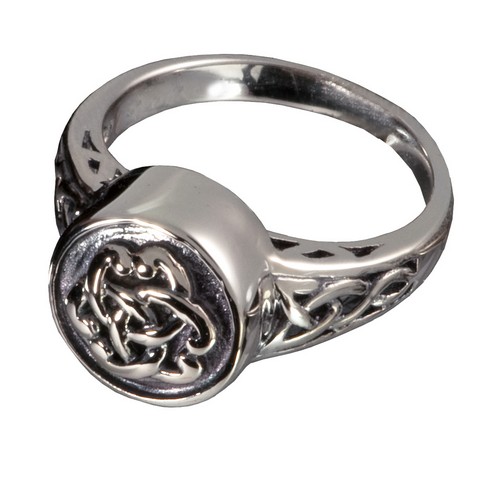2003S-10 Cremation Jewelry Sterling Silver- Antiqued Celtic Ring- Size 10