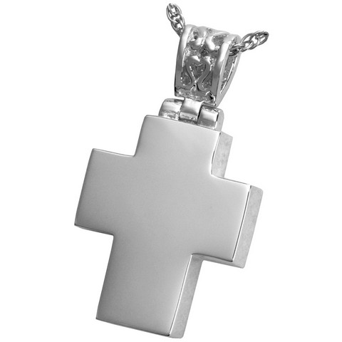 MG-3303s Cremation Jewelry Cross with Filigree Bail Sterling Silver Pendant