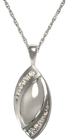 MG-3195s Cremation Jewelry Double Tear Stone Sterling Silver Pendant