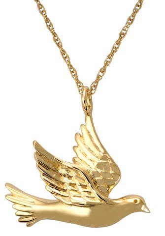 Cremation Jewelry Dove 14K Gold PlatingPendant