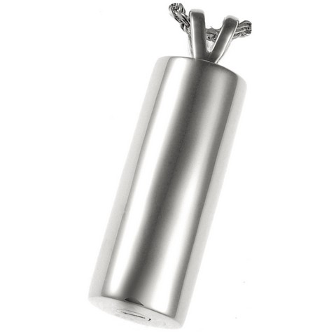MG-3154s Cremation Jewelry Elegant Cylinder Sterling Silver Pendant