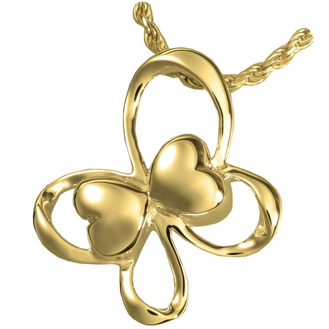 MG-3803gp Cremation Jewelry Fluttering Hearts Butterfly 14K Gold Plating Pendant