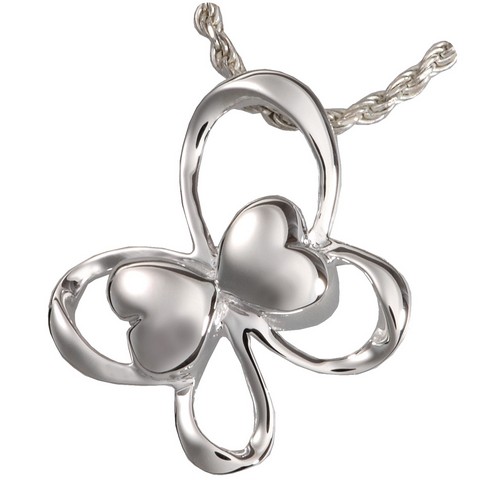 MG-3803s Cremation Jewelry Fluttering Hearts Butterfly Sterling Silver Pendant