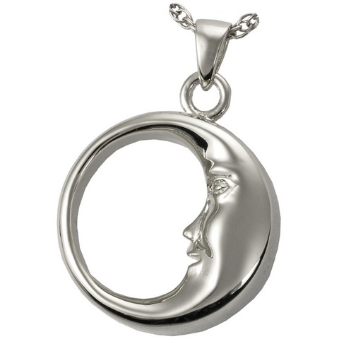 MG-3156s Cremation Jewelry Goodnight Moon Sterling Silver Pendant