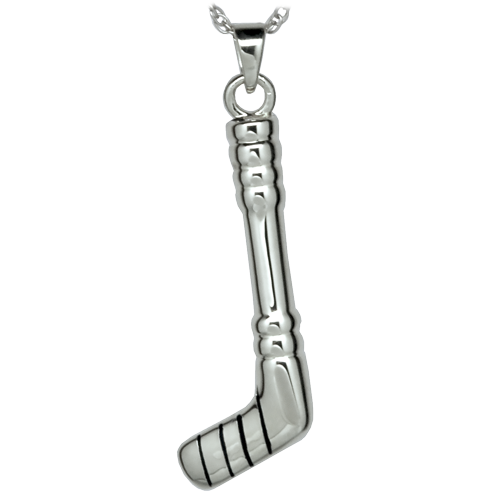 Hockey Stick Cremation Jewelry Pendant - Sterling Silver - 18in. Chain - Secure Seal