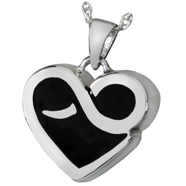 Infinity Heart Cremation Pendant - Sterling Silver - 18in. Chain - Secure Seal