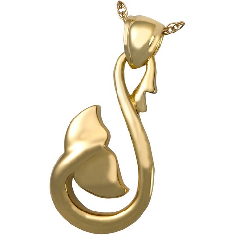3182gp Cremation Jewelry Infinity Whale Tail 14K Gold Plating Pendant