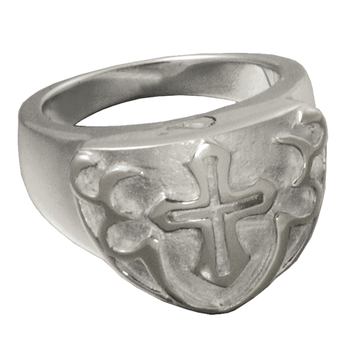 MG-3157s Cremation Jewelry Mens Cross Sterling Silver Pendant