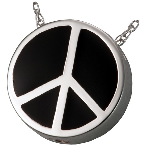 MG-3115s Cremation Jewelry Peace Sign Sterling Silver Pendant