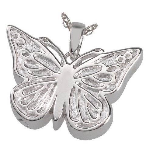 MG-3288s Cremation Jewelry Perfect Filigree Butterfly Sterling Silver Pendant