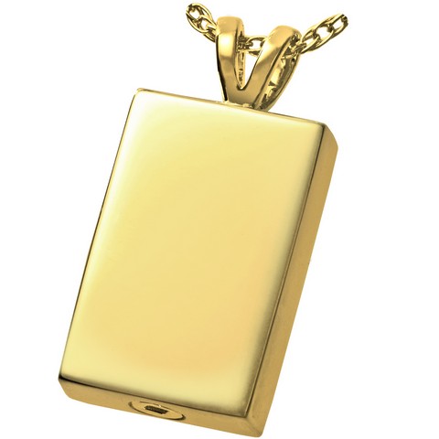 3108gp Perfect Rectangle Cremation Jewelry Perfect Rectangle 14K Gold Plating Pendant
