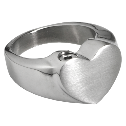 SR208B Cremation Jewelry Premium Stainless Steel Bold Heart Ring