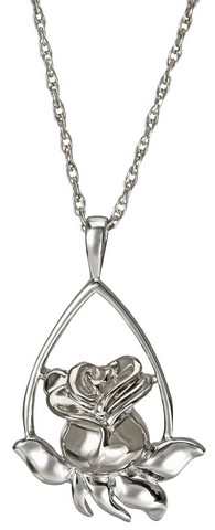 MG-3169s Cremation Jewelry Rose Tear Drop Sterling Silver Pendant