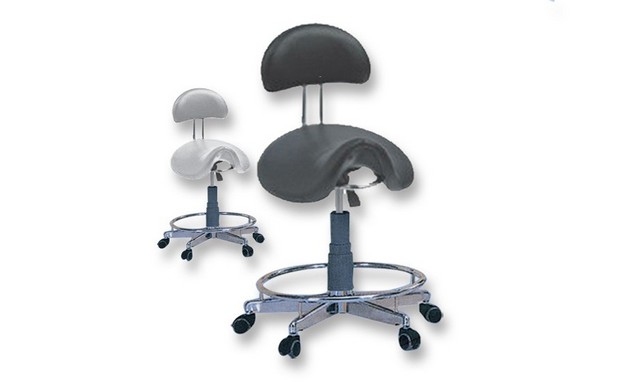 Picture of CSC Spa CH-841BK-B Hydraulic Saddle Stool with Back