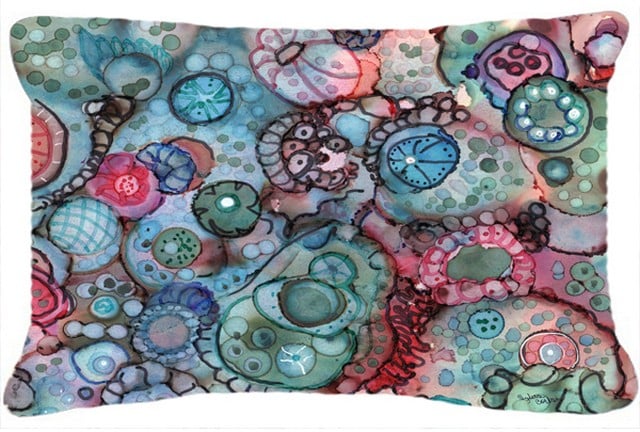 Abstract in Reds & Blues Fabric Decorative Pillow