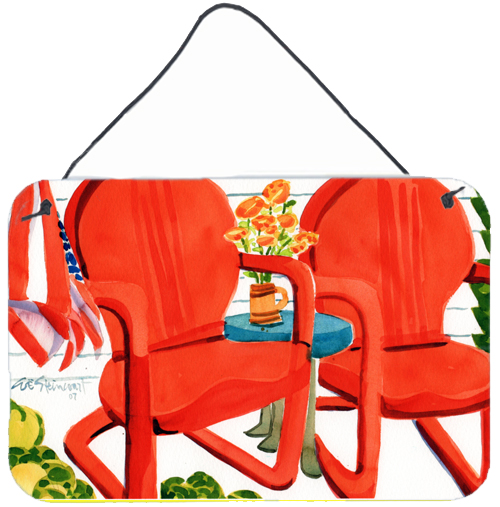 Red Chairs Patio View Wall or Door Hanging Prints