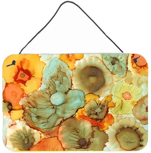 Abstract Flowers Teal & Orange Wall or Door Hanging Prints