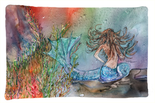 Brunette Mermaid Water Fantasy Fabric Standard Pillowcase