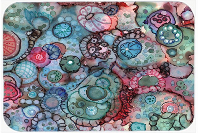 Picture of Carolines Treasures 8982LCB Abstract in Reds & Blues Glass Cutting Board- Large