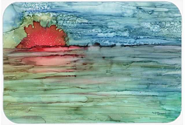 Picture of Carolines Treasures 8984LCB Abstract Sunset on the Water Glass Cutting Board- Large