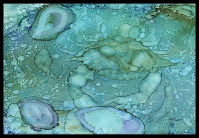 Abstract Crabs & Oysters Indoor or Outdoor Mat- 18 x 27 in.