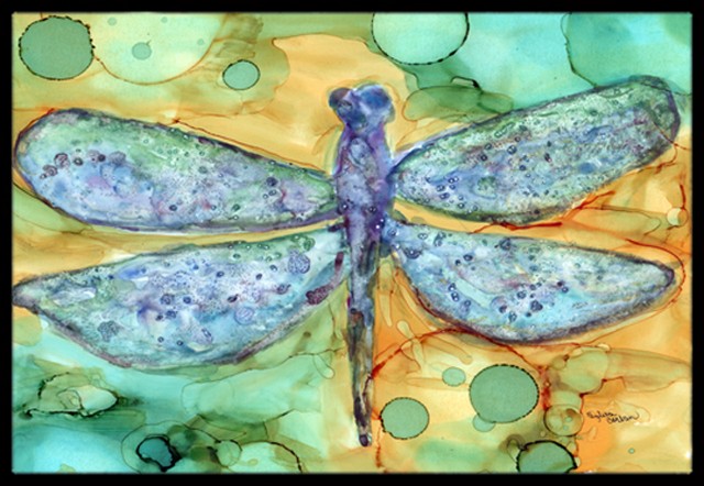 Abstract Dragonfly Indoor or Outdoor Mat, 18 x 27 in.