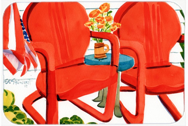 Red Chairs Patio View Mouse Pad, Hot Pad or Trivet