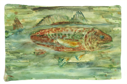 Abstract Red Fish Fabric Standard Pillowcase