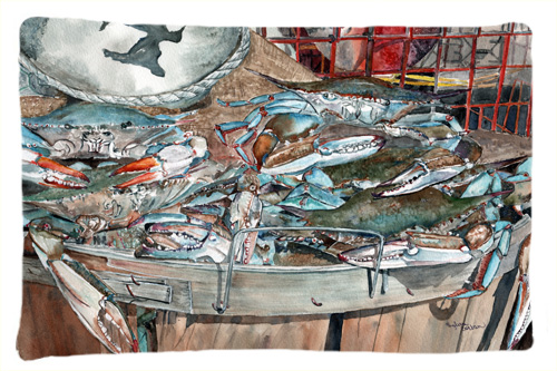 8961PILLOWCASE Basket Full of Blue Crabs Fabric Standard Pillowcase