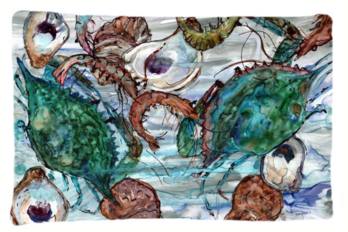 Shrimp- Crabs & Oysters in water Fabric Standard Pillowcase