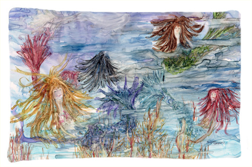 Abstract Mermaid Water Fantasy Fabric Standard Pillowcase