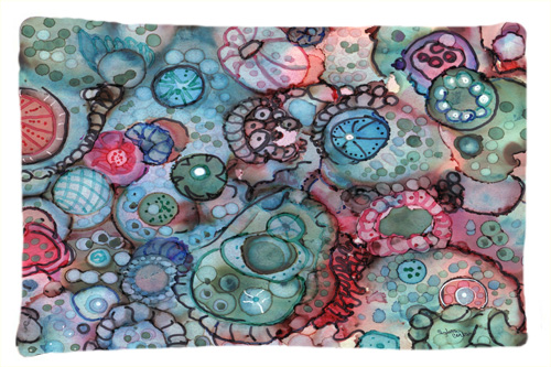 8982PILLOWCASE Abstract in Reds & Blues Fabric Standard Pillowcase